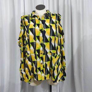 NWOT Cold Shoulder Geometric Blouse ~ Sie 18/20